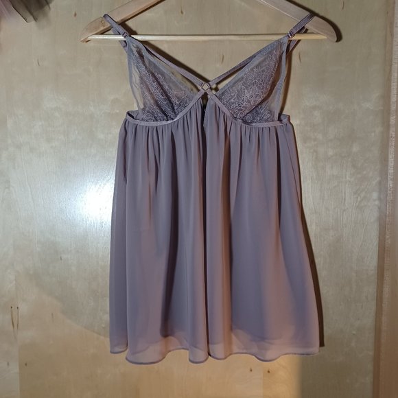 VICTORIA'S SECRET Gray Mauve Babydoll Slip_Size Large - Picture 2 of 8